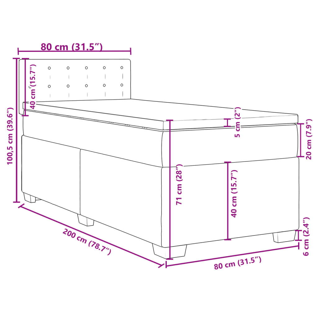 vidaXL Boxspring posteľ s matracom kapučínová 80x200 cm umelá koža