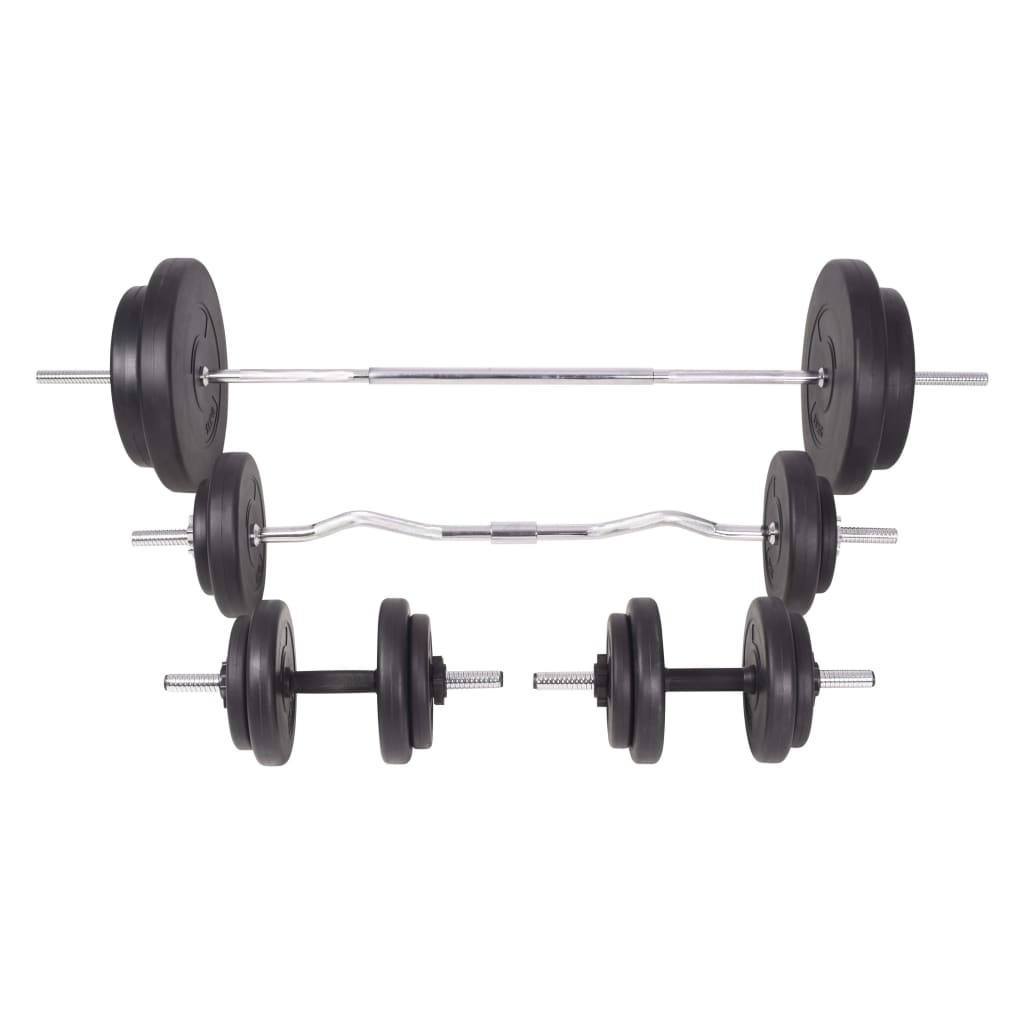 vidaXL Súprava závaží a tyčí barbell a dumbbell, 90 kg