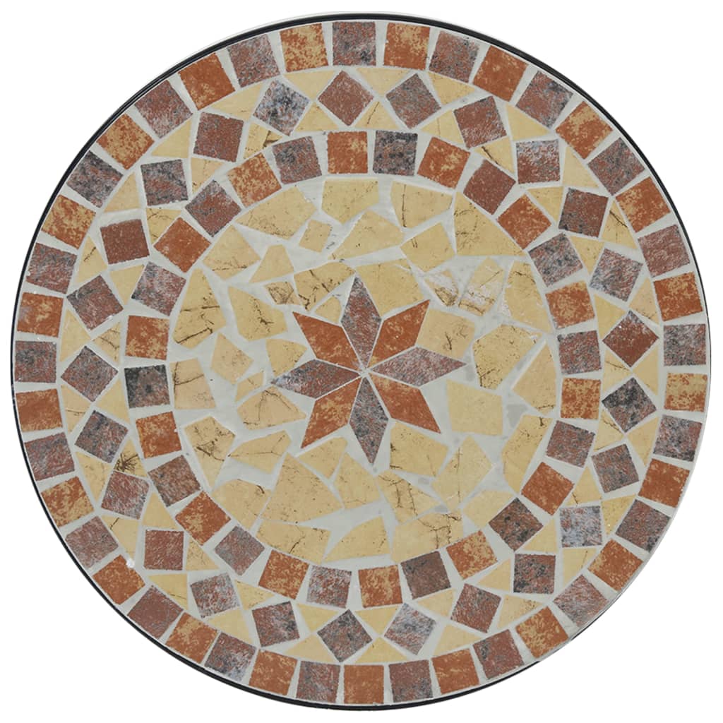 vidaXL Mozaikový bistro stolík, tehlovo biely Ø50x70 cm, keramika