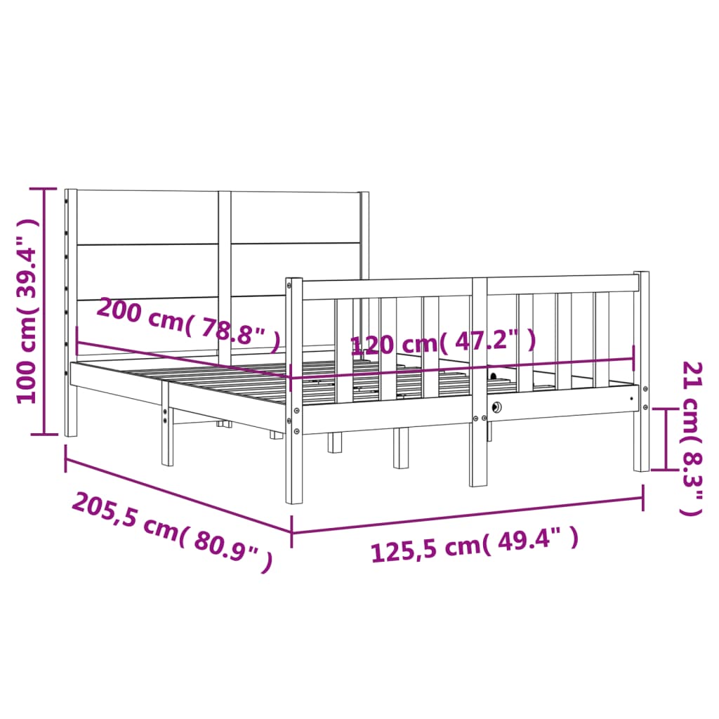 vidaXL Posteľ s matracom 120x200 cm borovicový masív