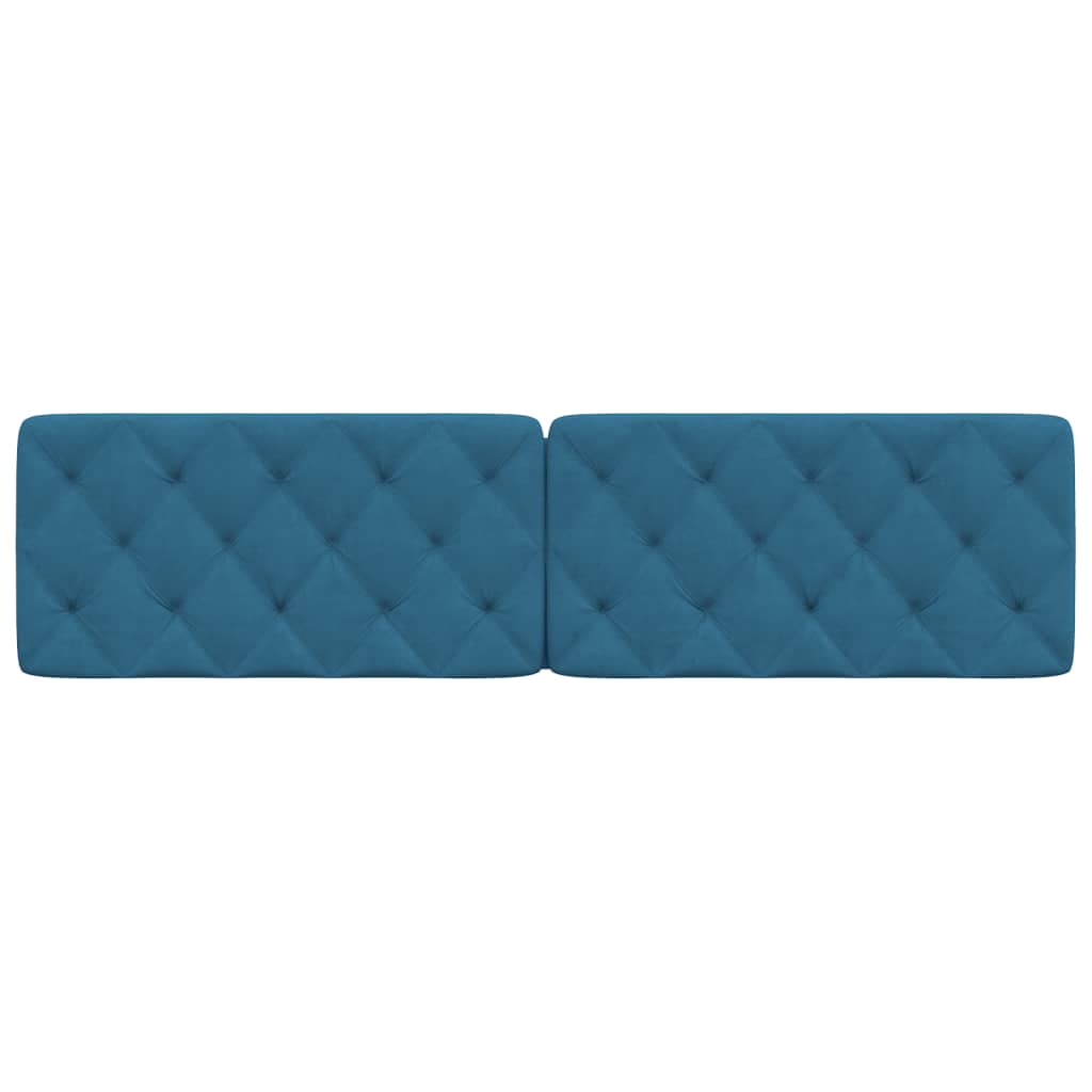 vidaXL Panel na čelo postele modrý 200 cm zamat