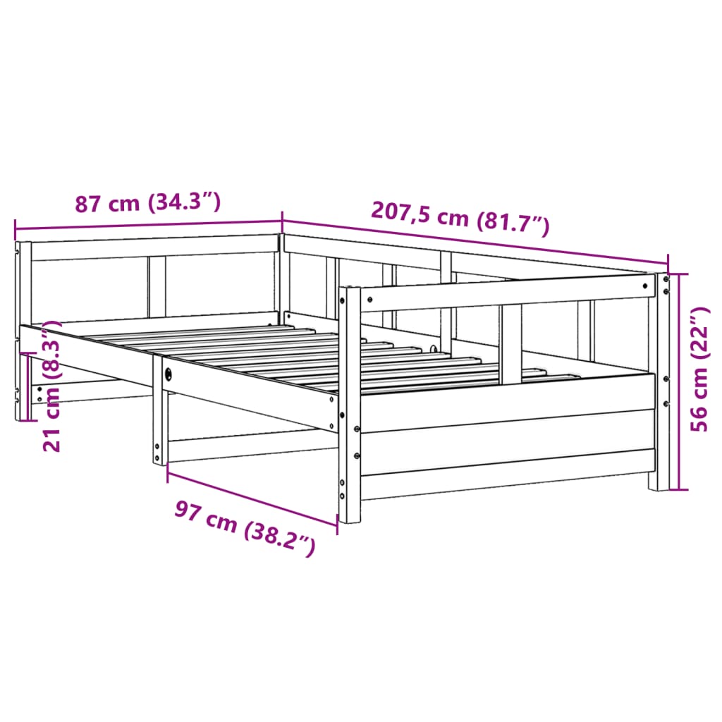 vidaXL Denná posteľ s matracom biela 80x200 cm masívna borovica