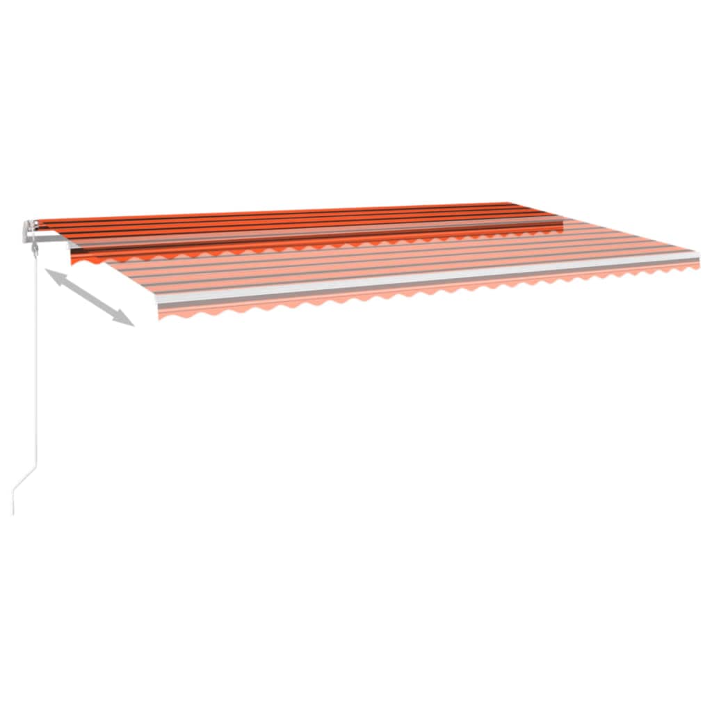 vidaXL Automaticky zaťahovacia markíza 600x350 cm oranžová a hnedá