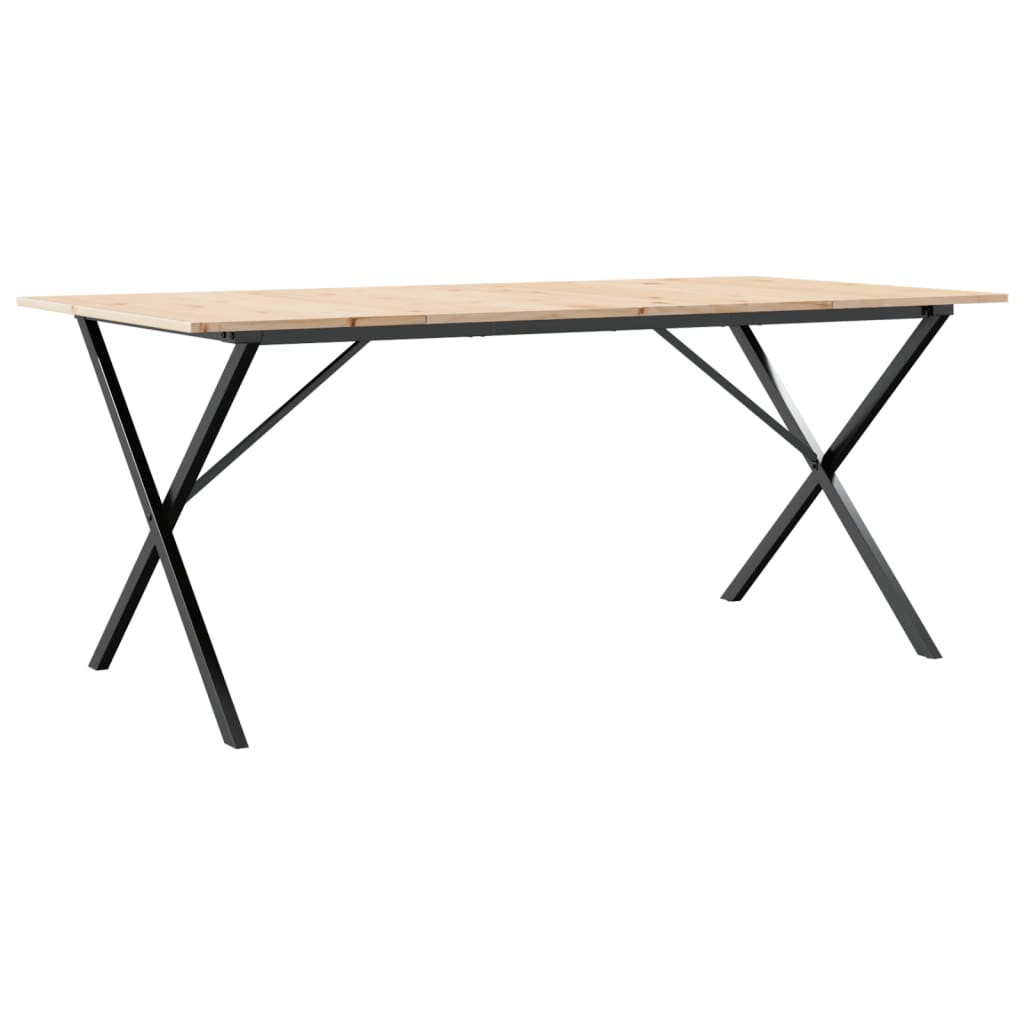 vidaXL Jedálenský stolík v tvare X 180x90x75 cm borovica a liatina