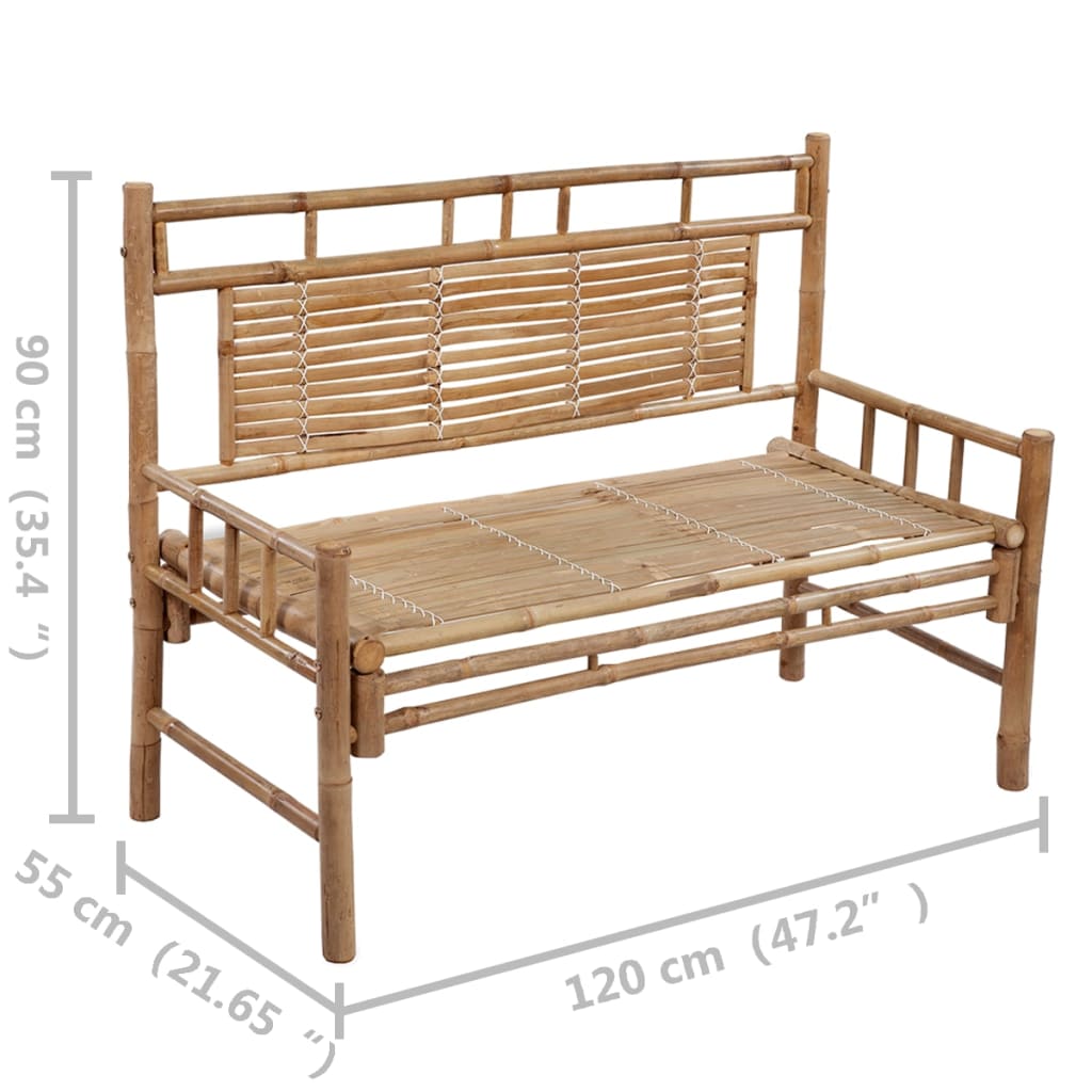 vidaXL Záhradná lavička s podložkou 120 cm bambus