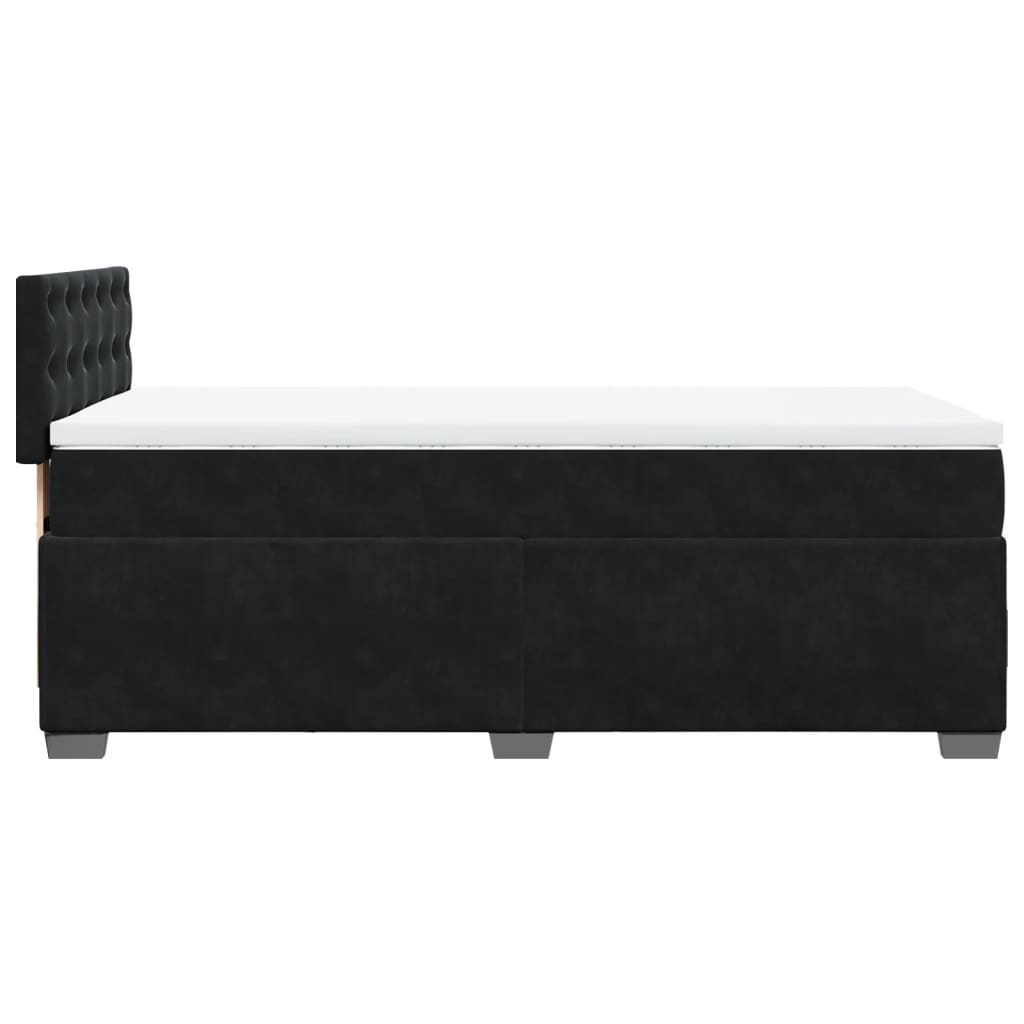 vidaXL Posteľný rám boxspring s matracom čierny 100x200 cm zamat