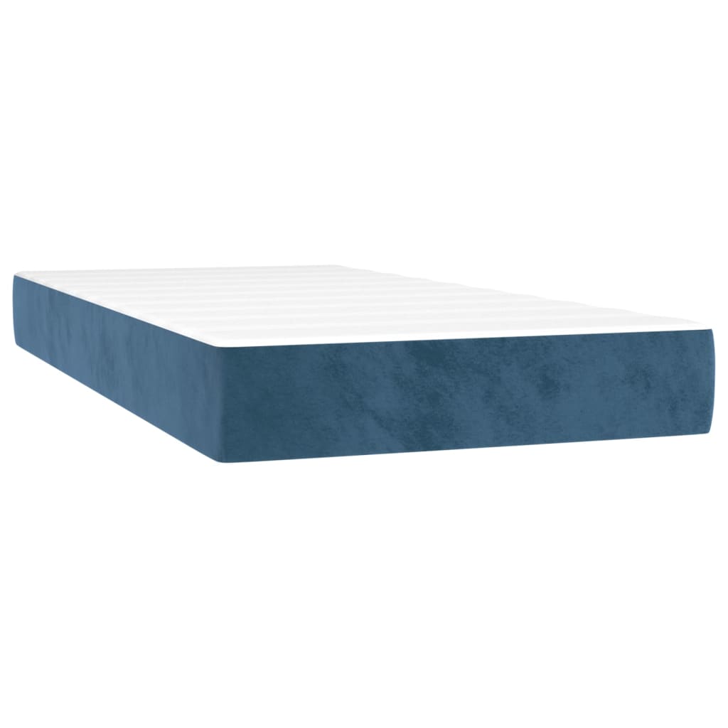 vidaXL Boxspring posteľ s matracom, tmavomodrá 120x190 cm, zamat