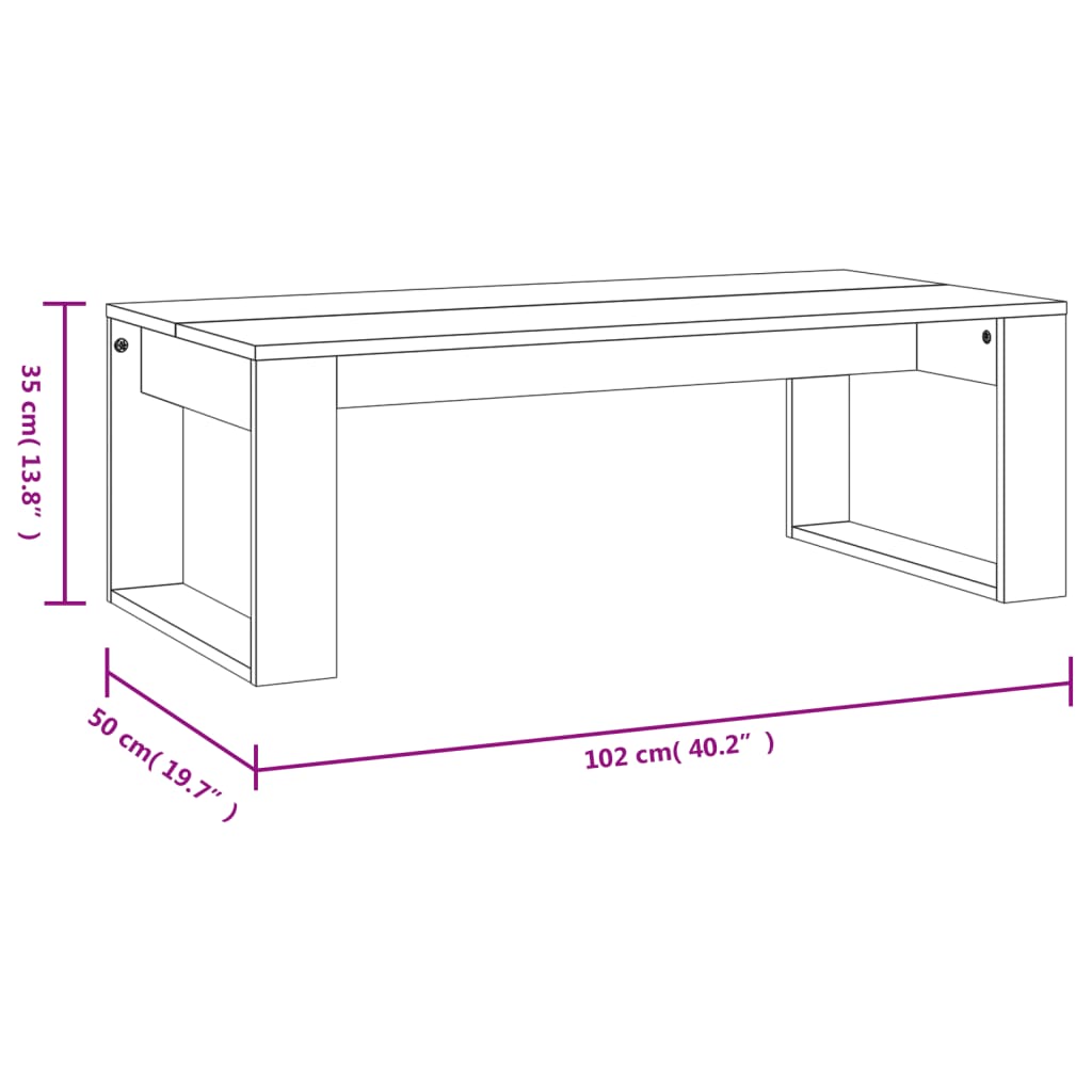 vidaXL Konferenčný stolík čierny 102x50x35 cm kompozitné drevo