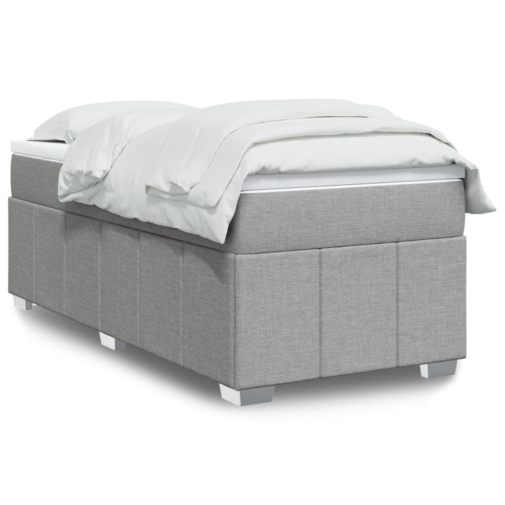 vidaXL Boxspring posteľ s matracom bledosivý 100x200 cm látka