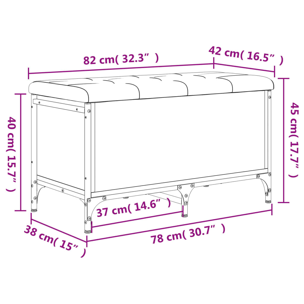 vidaXL Úložná lavička dub sonoma 82x42x45 cm kompozitné drevo