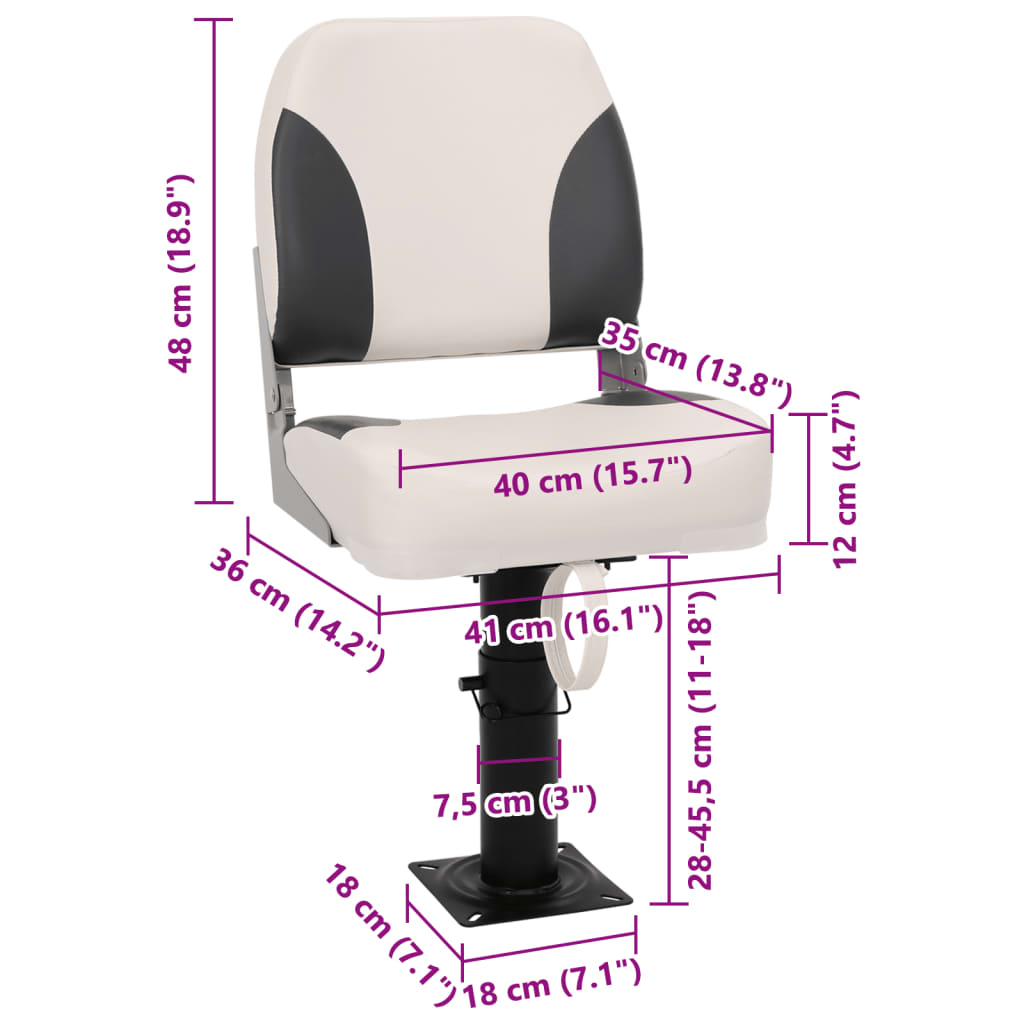 vidaXL Sedadlo s podstavcom do člna nastaviteľné o 360° otočné