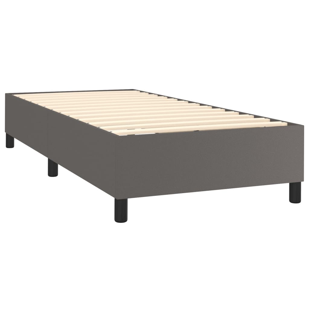 vidaXL Boxspring posteľ s matracom sivá 90x200 cm umelá koža