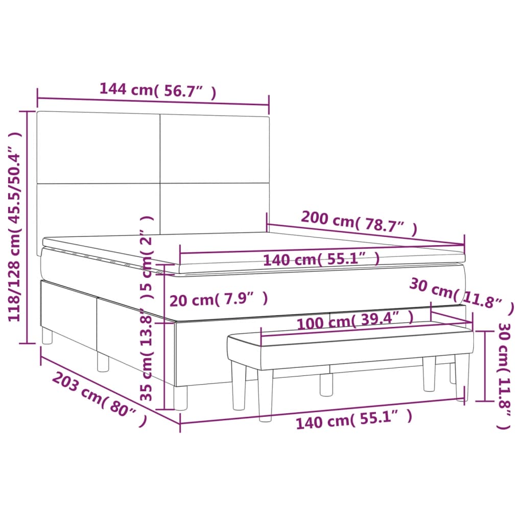 vidaXL Boxspring posteľ s matracom čierna 140x200 cm umelá koža