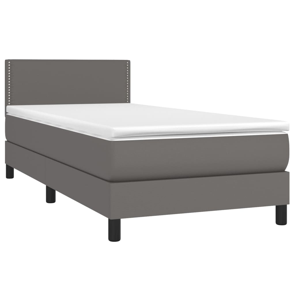 vidaXL Boxspring posteľ s matracom sivá 100x200 cm umelá koža