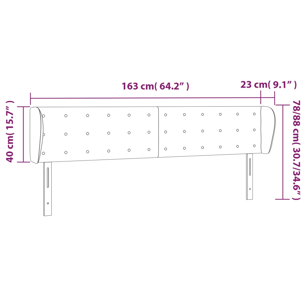 vidaXL Čelo postele so záhybmi tmavosivé 163x23x78/88 cm zamat