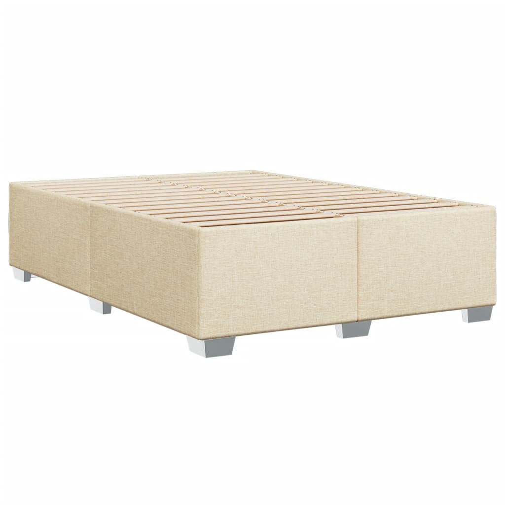 vidaXL Posteľný rám boxspring s matracom krémový 160x200 cm látka