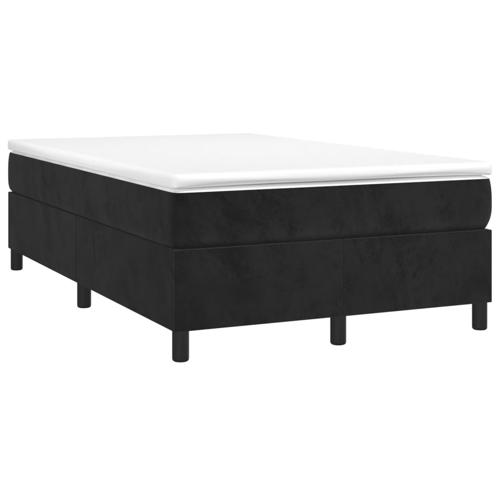 vidaXL Posteľný rám boxspring s matracom čierny 120x200 cm zamat