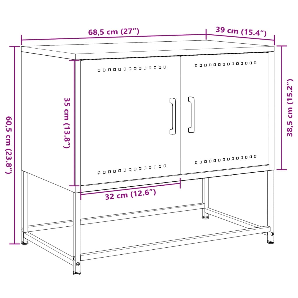 vidaXL TV skrinka antracitová 68,5x39x60,5 cm oceľ