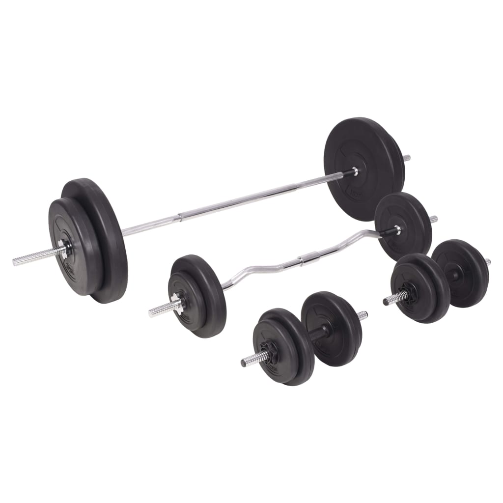 vidaXL Súprava závaží a tyčí barbell a dumbbell, 90 kg