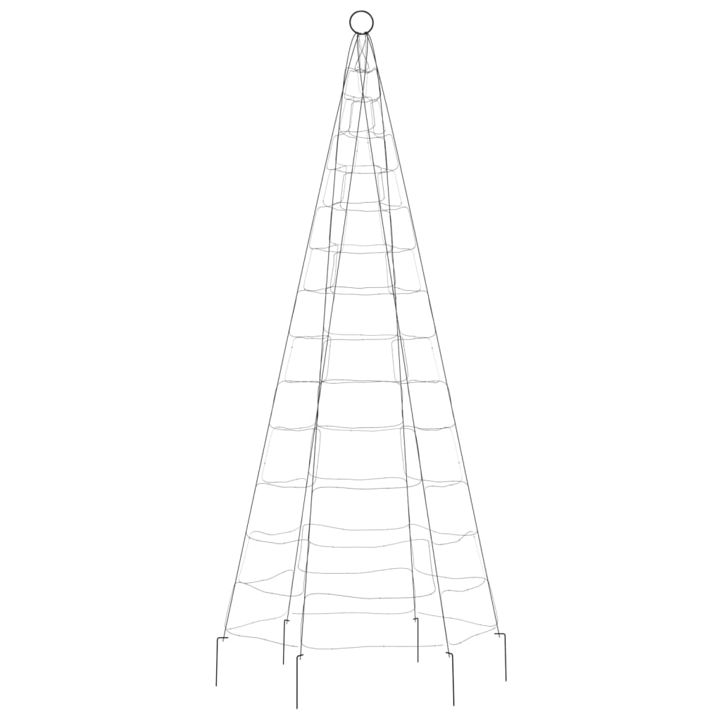 vidaXL Svetlo na vianočný stromček na stožiar 200 LED tep.biele 180 cm