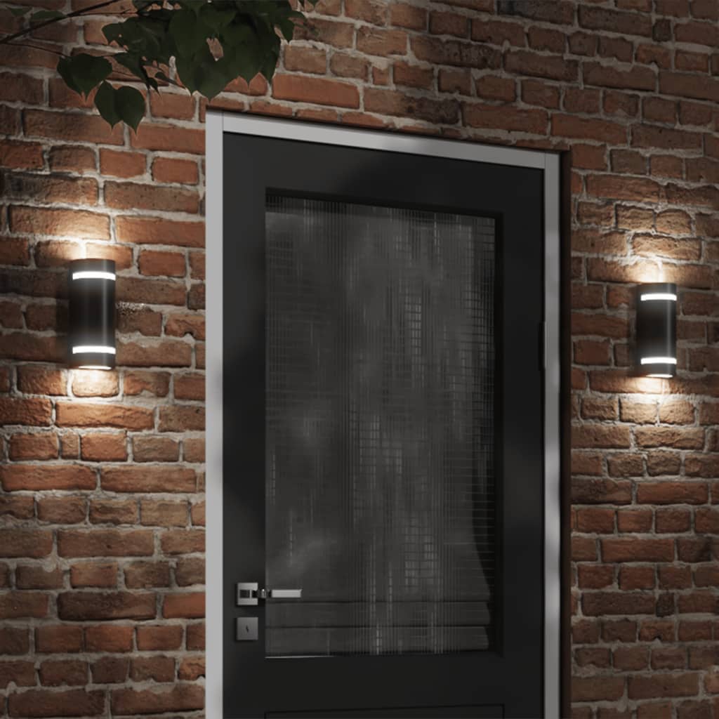 vidaXL Vonkajšie LED nástenné svietidlo čierne liaty hliník