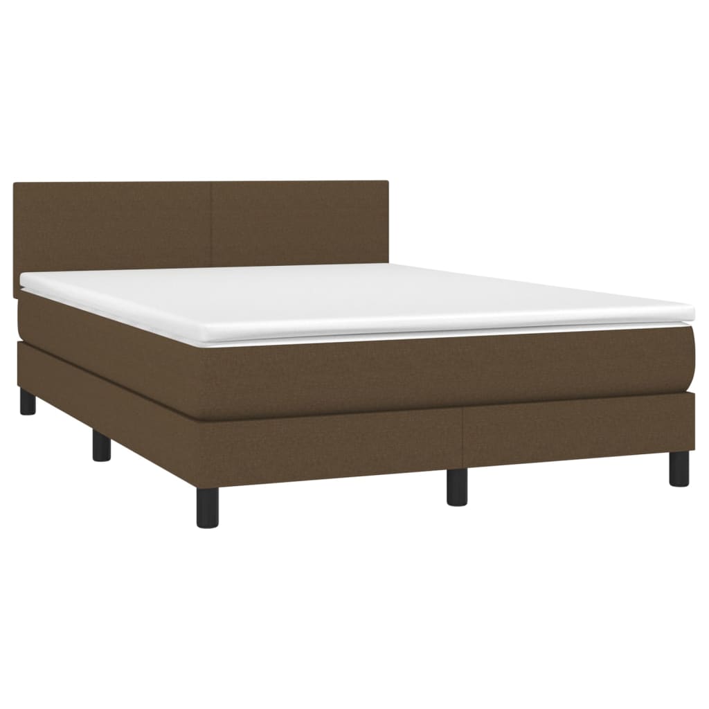 vidaXL Boxspring posteľ s matracom tmavohnedá 140x200 cm látka