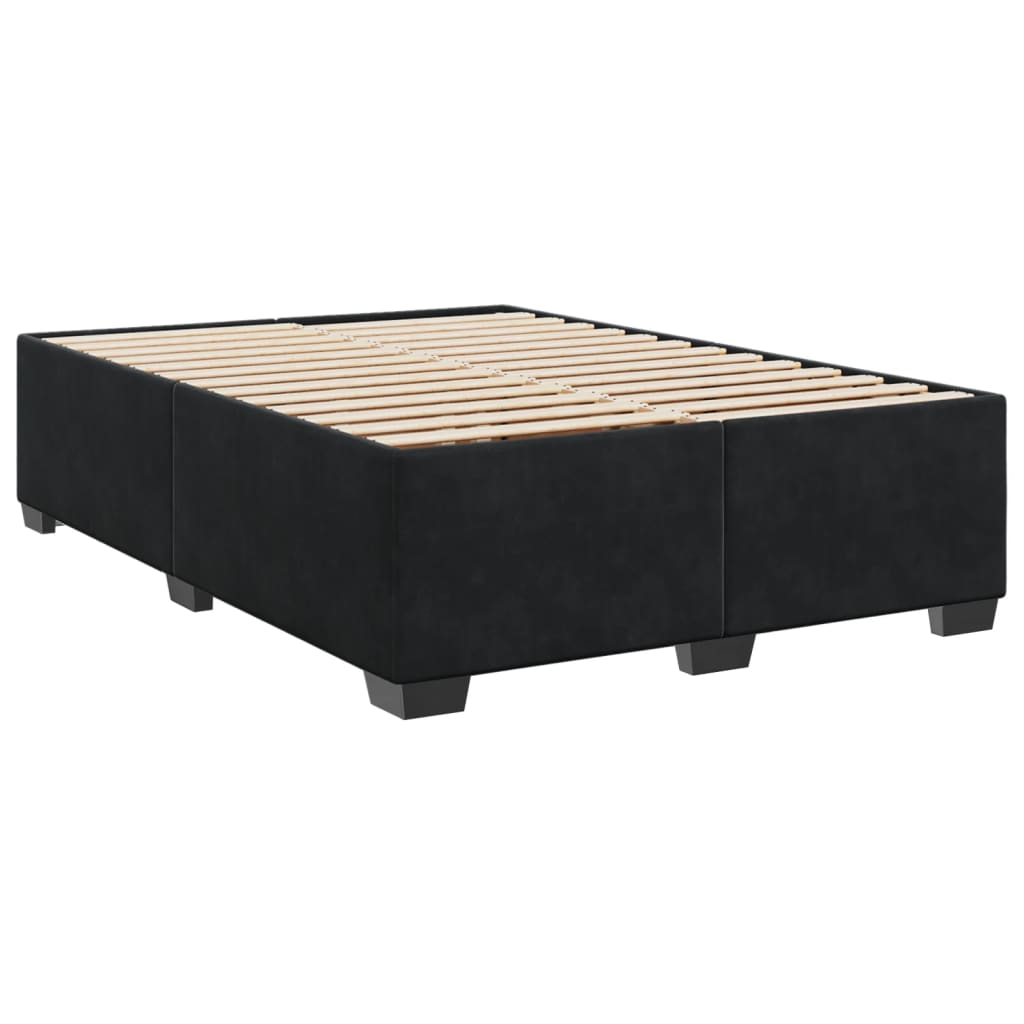 vidaXL Posteľný rám boxspring s matracom čierny 140x190 cm zamat