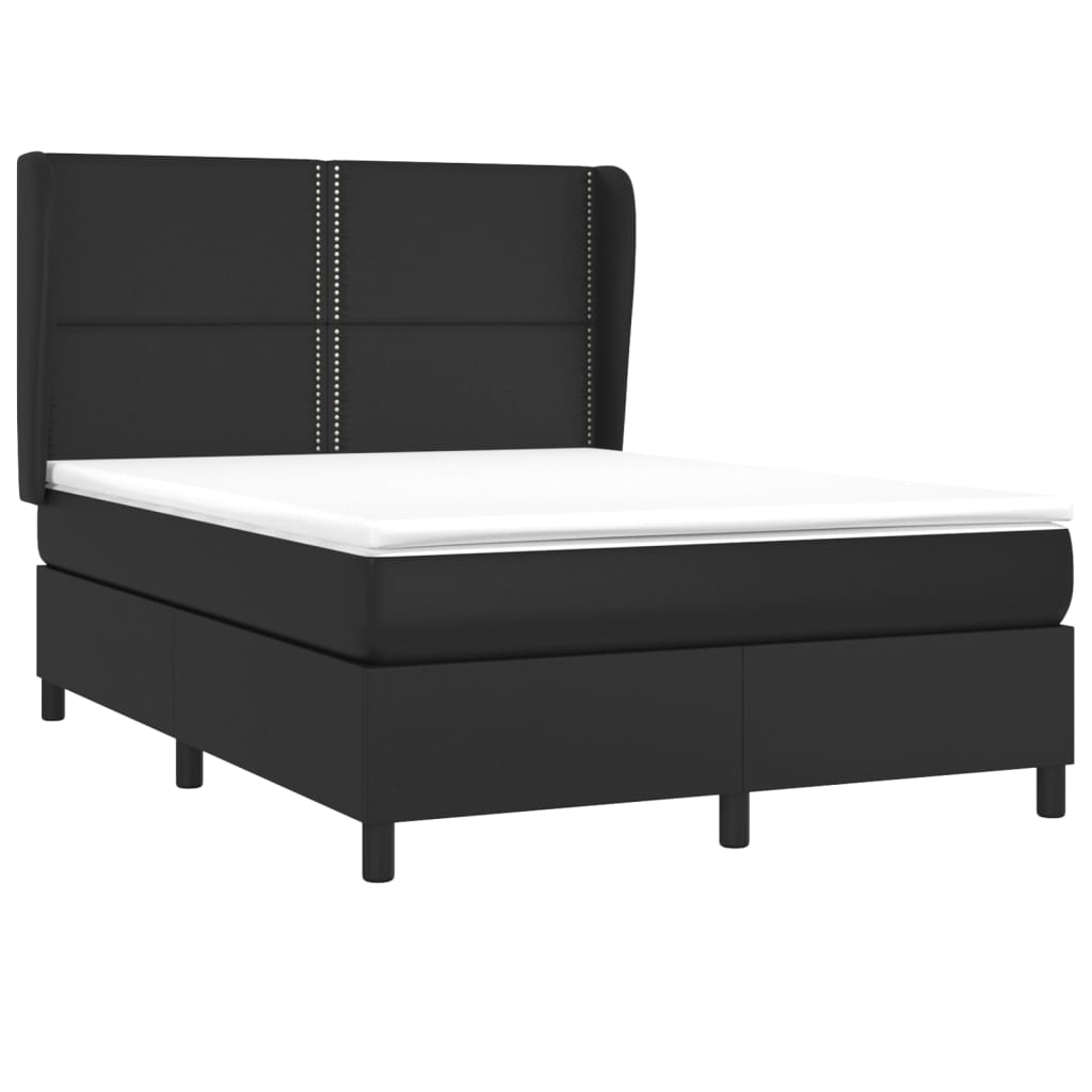 vidaXL Boxspring posteľ s matracom čierna 140x200 cm umelá koža