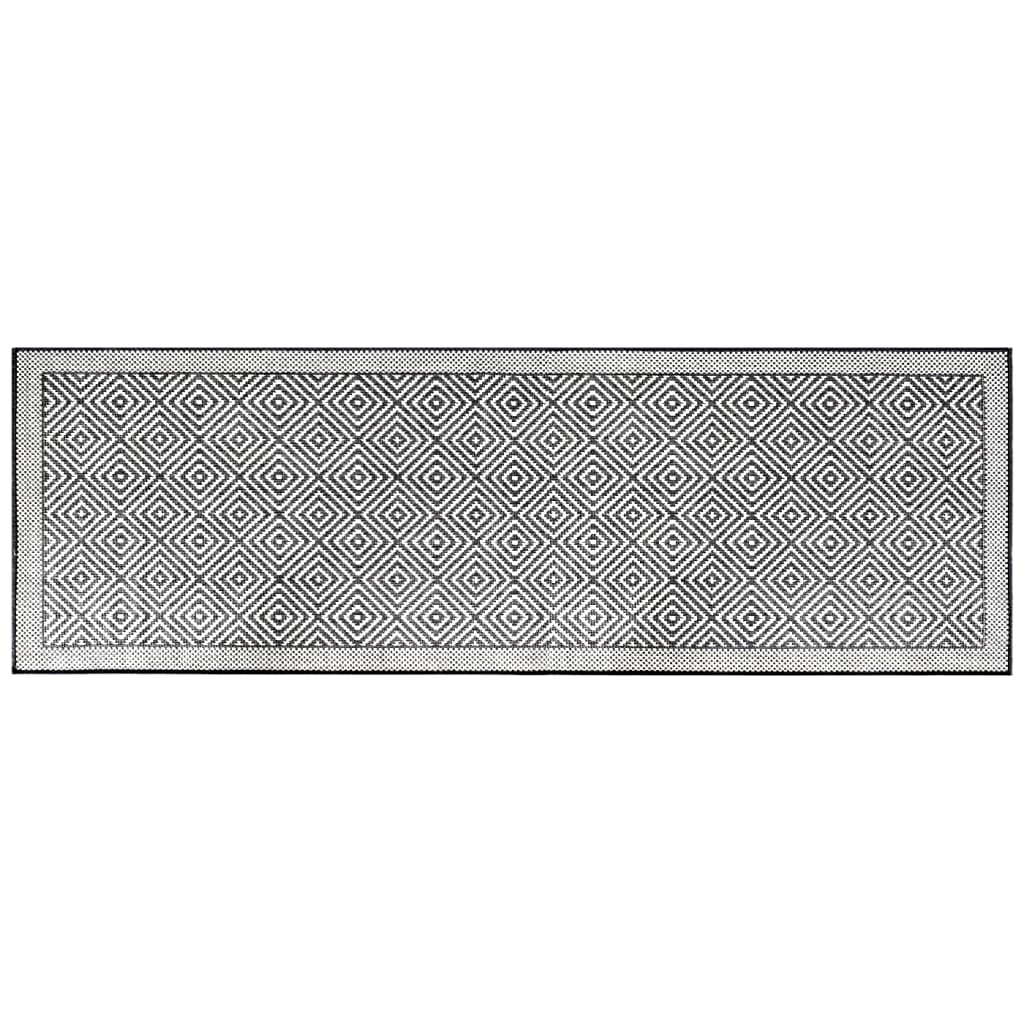 vidaXL Vonkajší koberec, sivo biely 80x250 cm, obojstranný dizajn