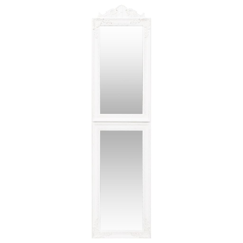 vidaXL Voľne stojace zrkadlo biele 45x180 cm