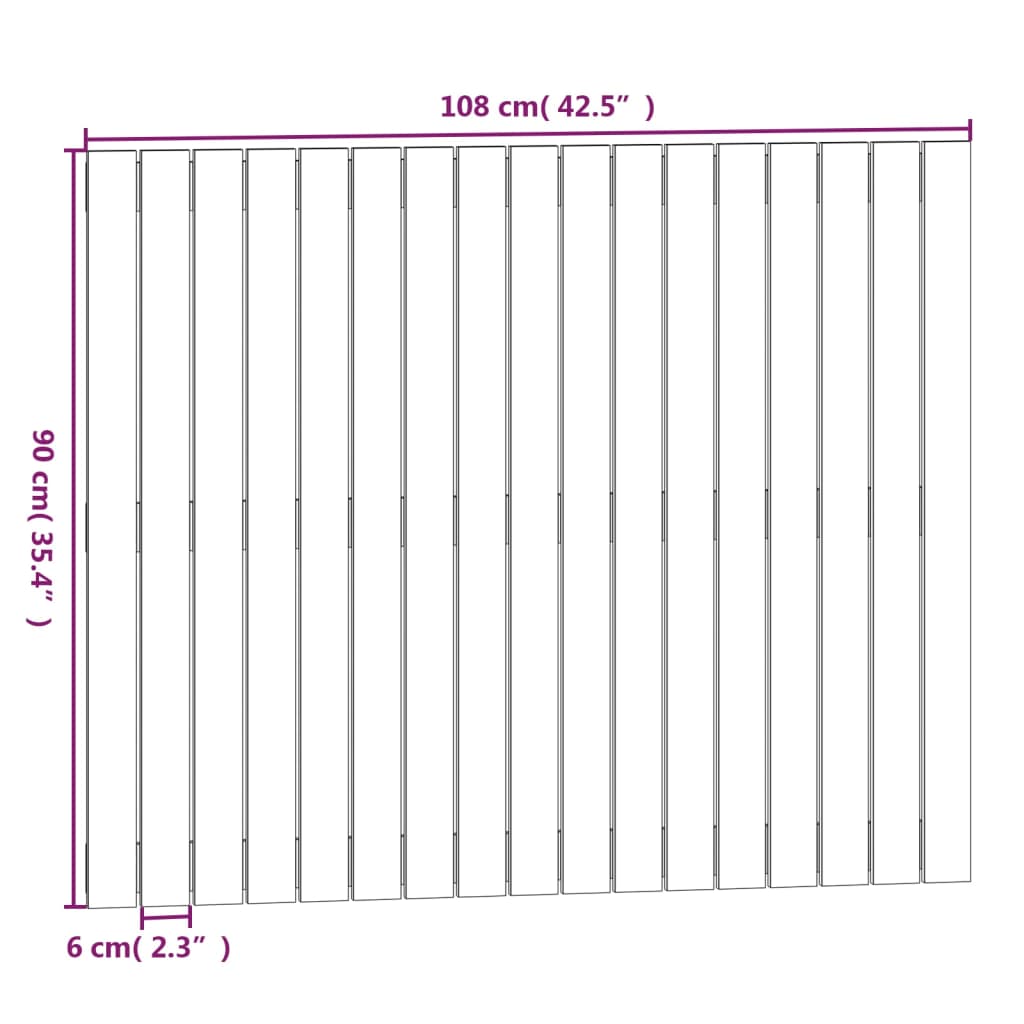 vidaXL Nástenné čelo postele medovohnedé 108x3x90 cm masívna borovica