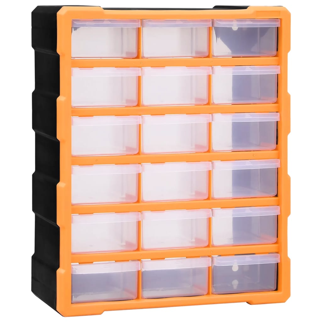 vidaXL Organizér s 18 strednými zásuvkami 38x16x47 cm