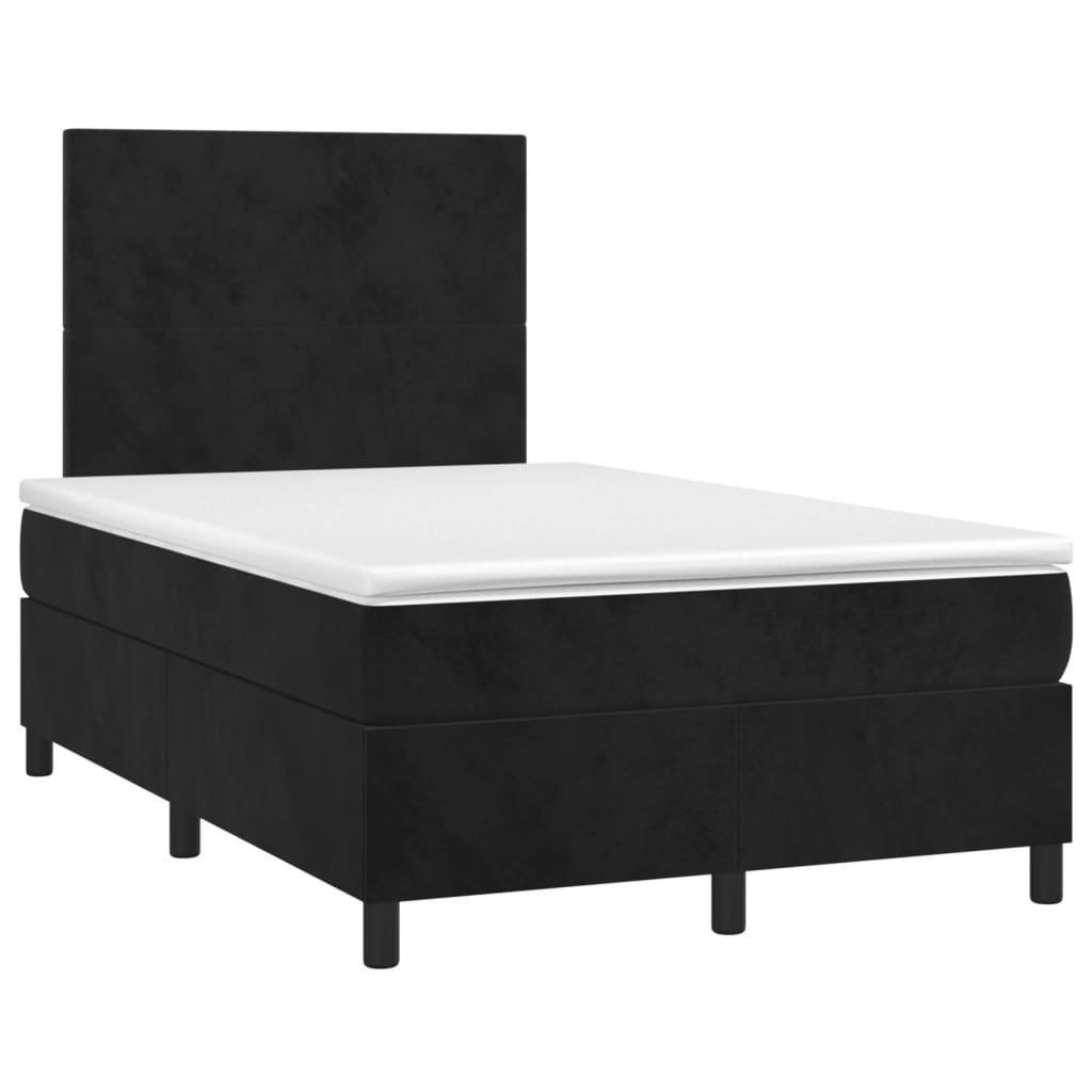 vidaXL Boxspring posteľ s matracom čierna 120x190 cm zamat