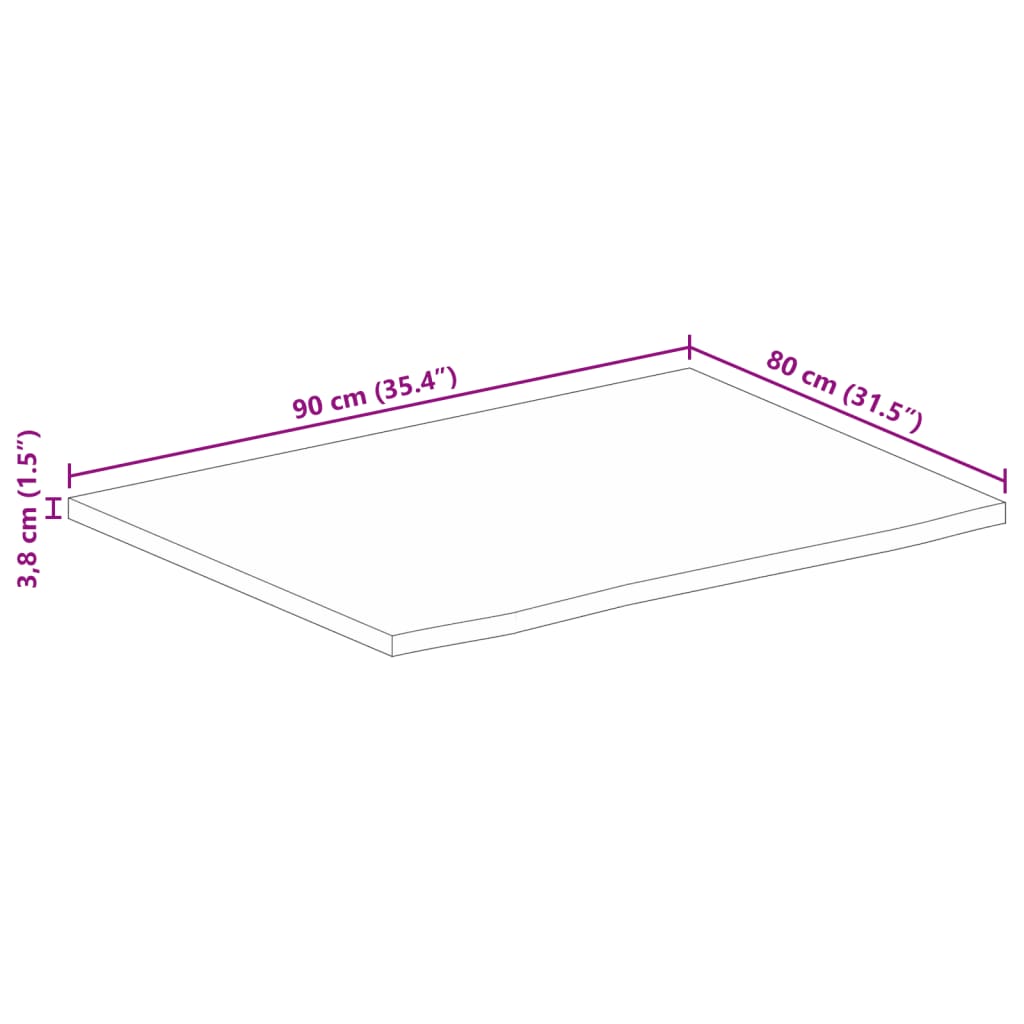 vidaXL Stolová doska živá hrana 90x80x3,8 cm masívne mango