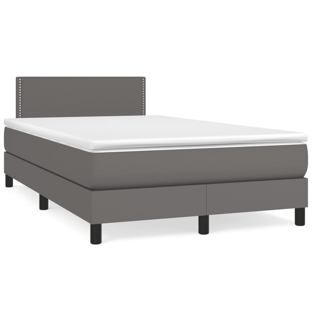 vidaXL Boxspring posteľ s matracom sivá 120x190 cm umelá koža