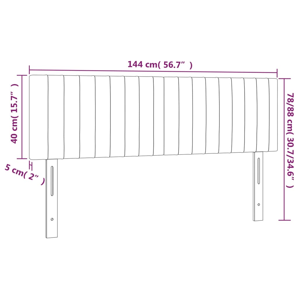 vidaXL Čelo postele s LED sivohnedé 144x5x78/88 cm látka