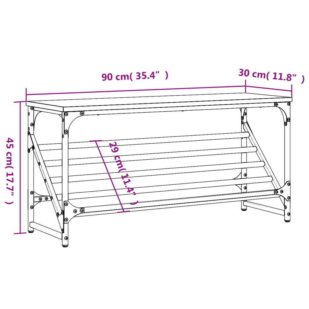 vidaXL Regál na topánky dub sonoma 90x30x45 cm kompozitné drevo