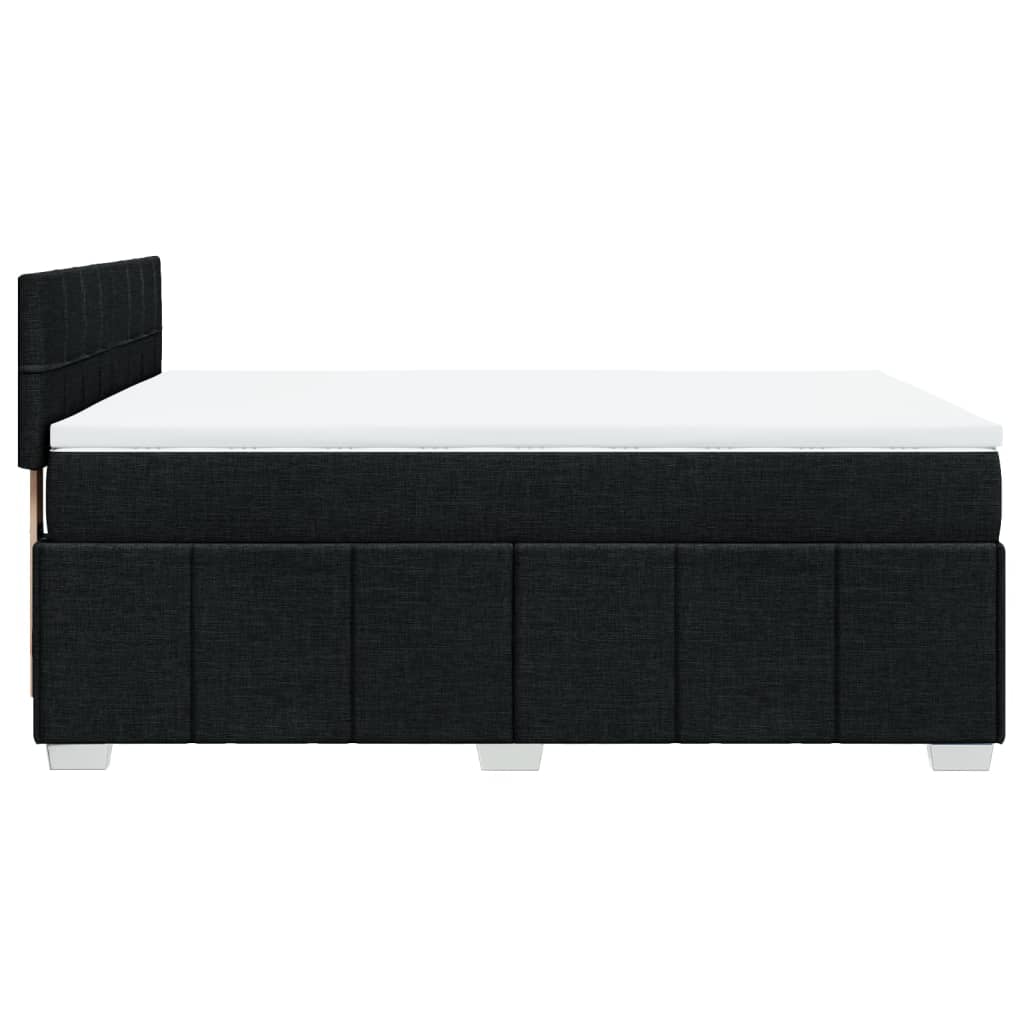 vidaXL Posteľný rám boxspring s matracom čierny 140x200 cm látka