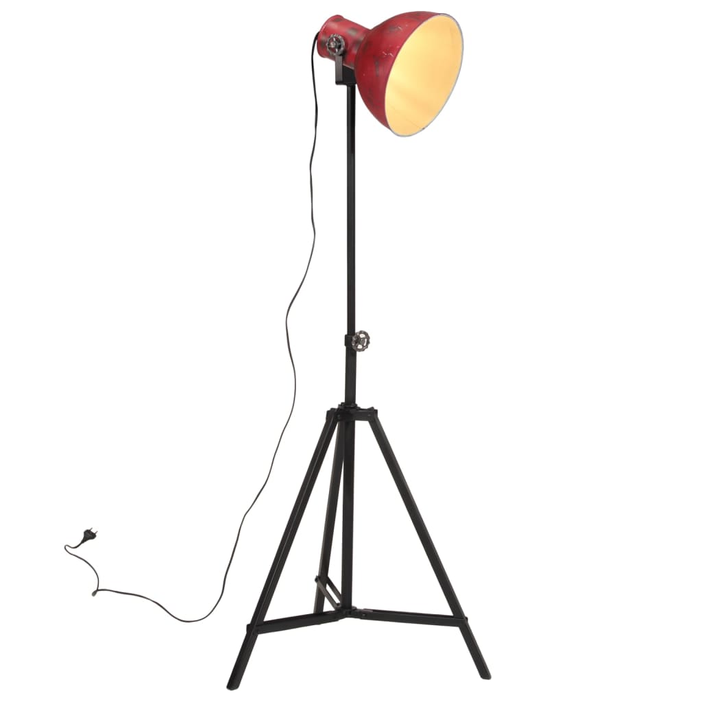 vidaXL Podlahová lampa 25 W šmuhovaná červená 61x61x90/150 cm E27