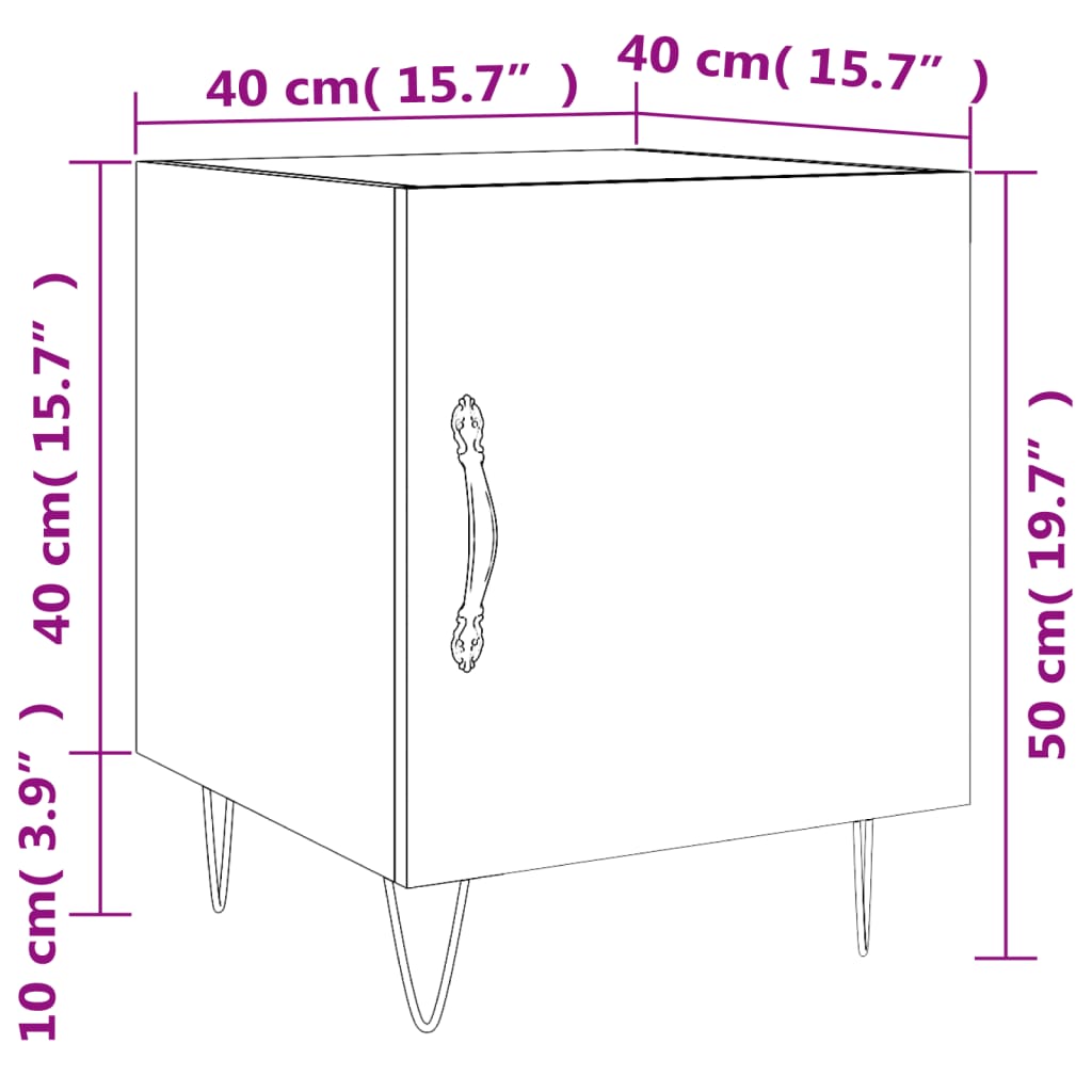 vidaXL Nočné stolíky 2 ks čierne 40x40x50 cm kompozitné drevo