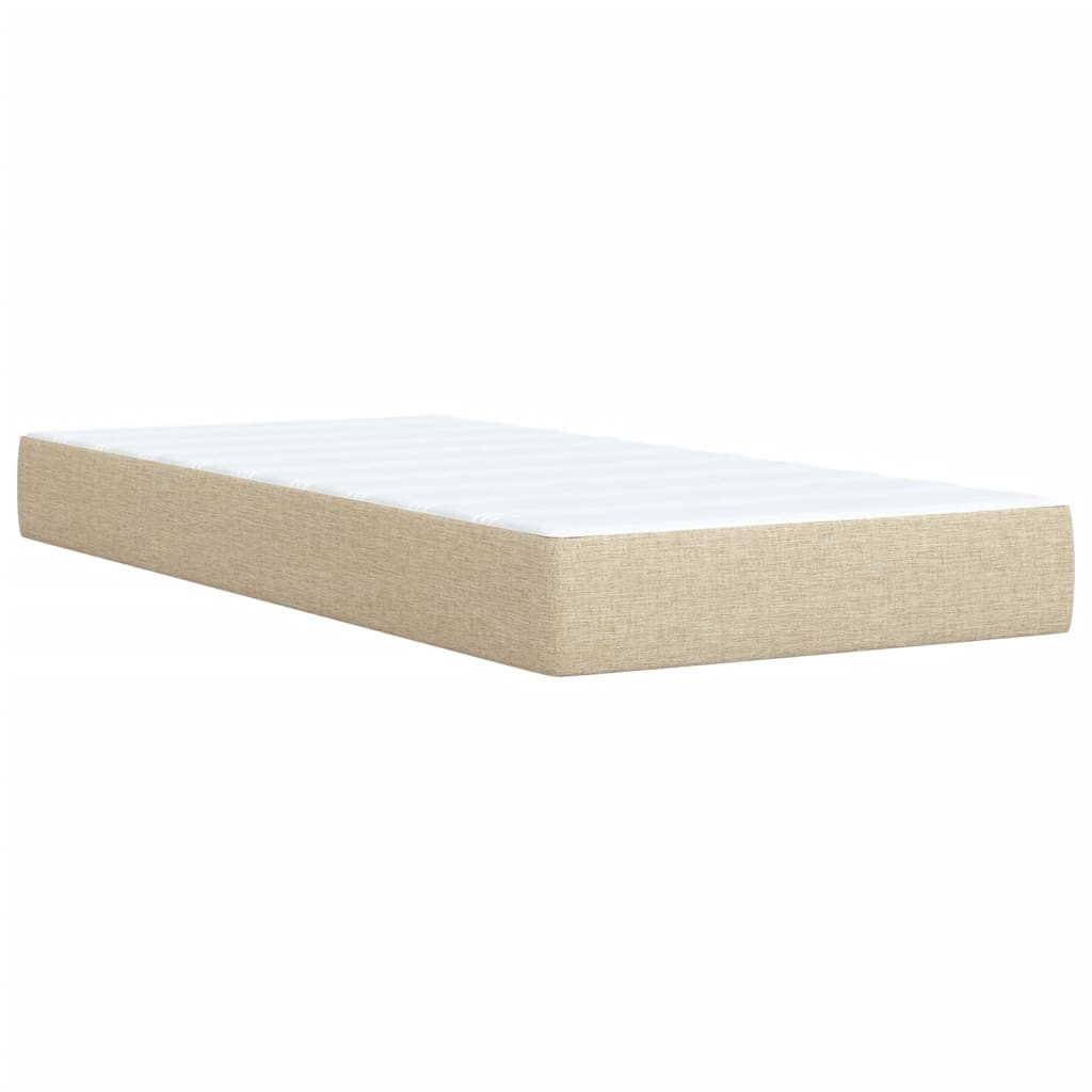 vidaXL Boxspring posteľ s matracom krémová 100x200 cm látka