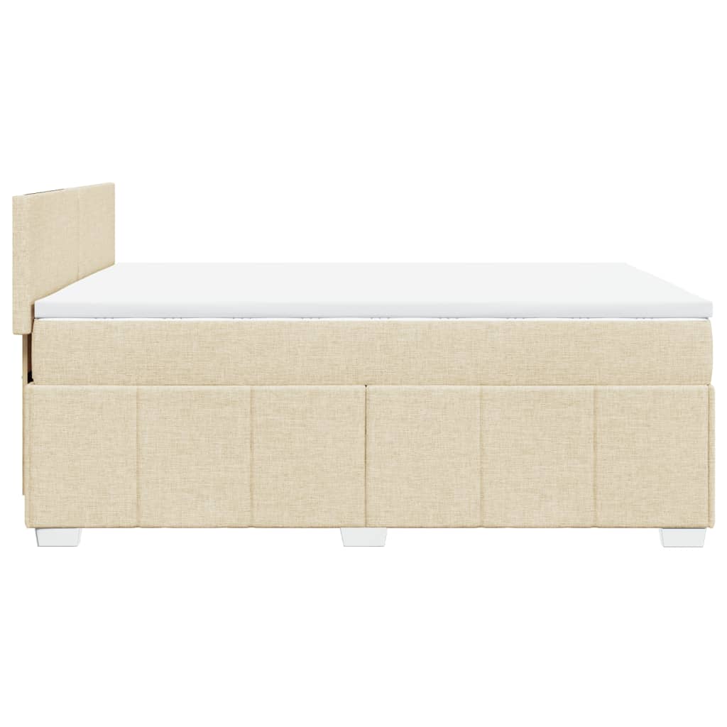 vidaXL Boxspring posteľ s matracom krémový 140x190 cm látka