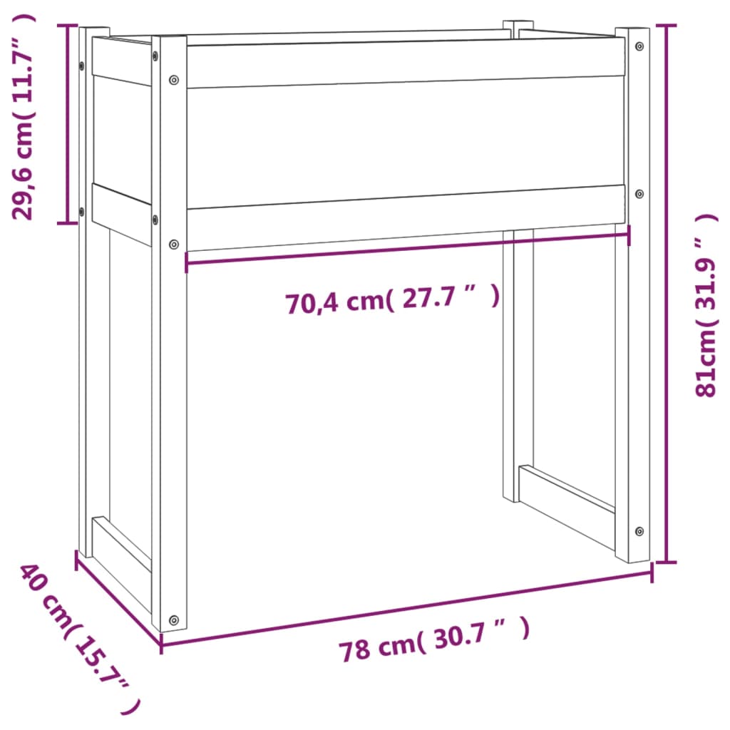 vidaXL Kvetináč 78x40x81 cm borovicový masív