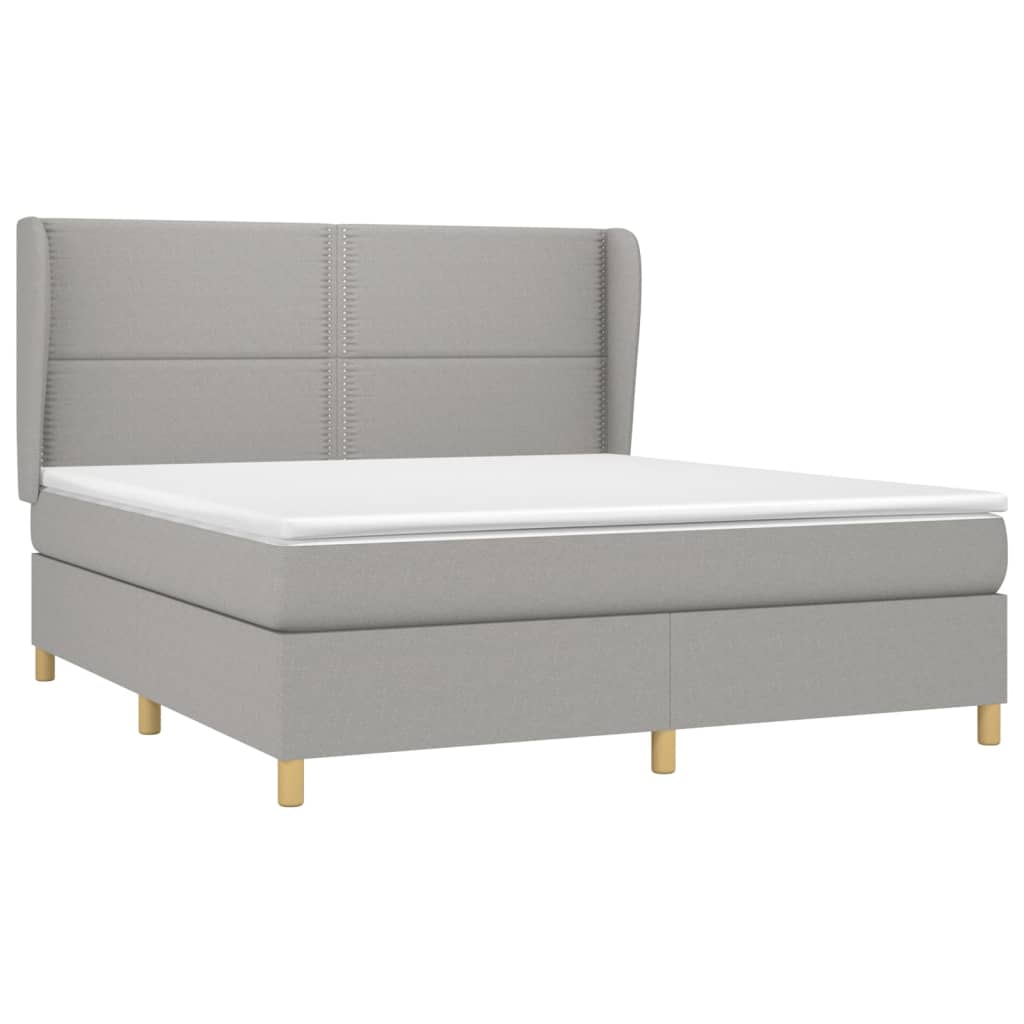 vidaXL Boxspring posteľ s matracom svetlosivá 100x200 cm látka