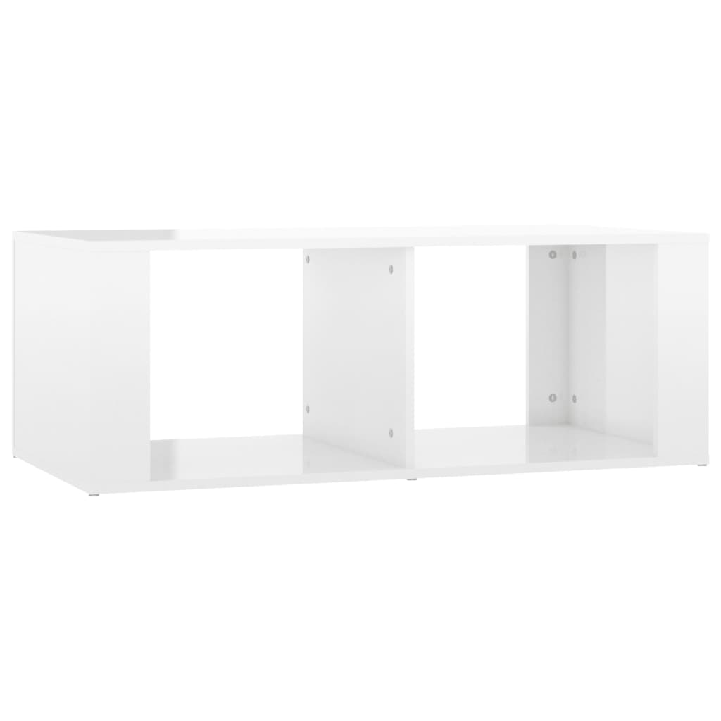 vidaXL Konferenčný stolík lesklý biely 100x50x36 cm spracované drevo