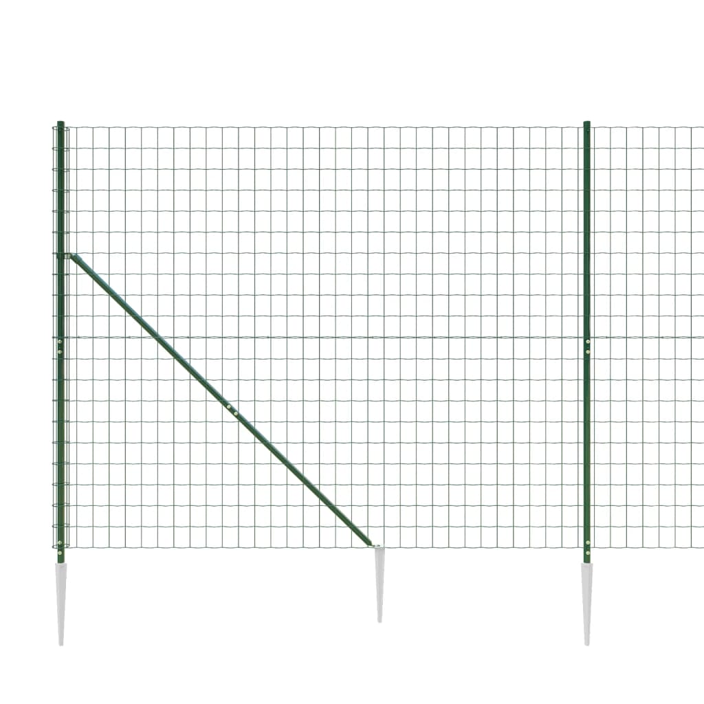 vidaXL Drôtený plot s kotviacimi hrotmi zelený 1,8x10 m