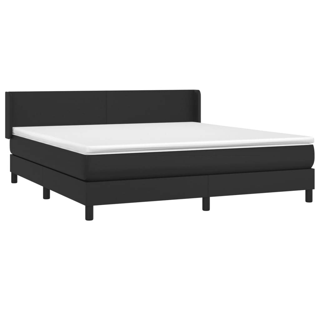 vidaXL Boxspring posteľ s matracom čierna 160x200 cm umelá koža