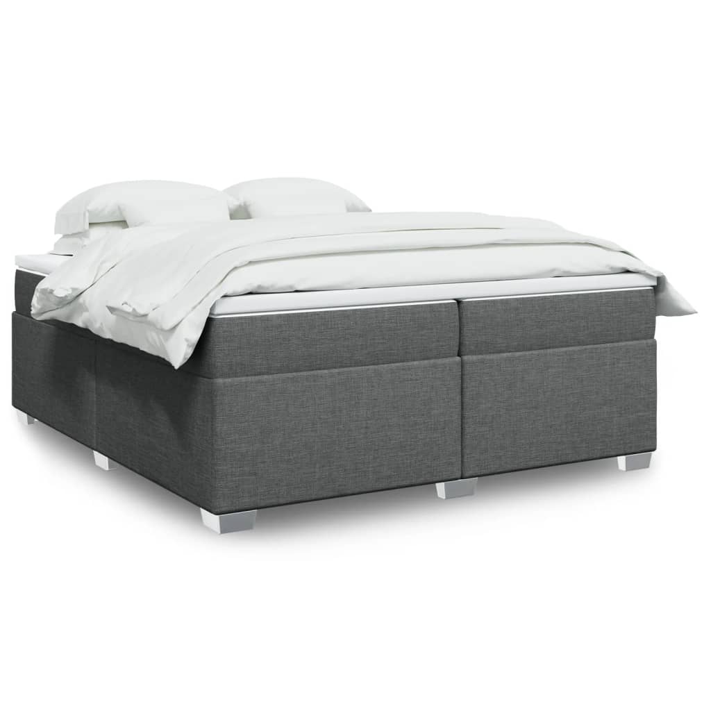 vidaXL Boxspring posteľ s matracom tmavosivá 200x200 cm látka