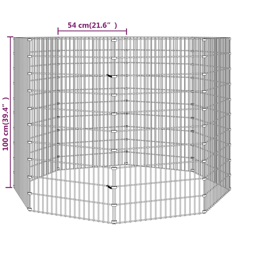 vidaXL Voľný výbeh pre zvieratá, 8 panelov 54x100cm pozinkované železo