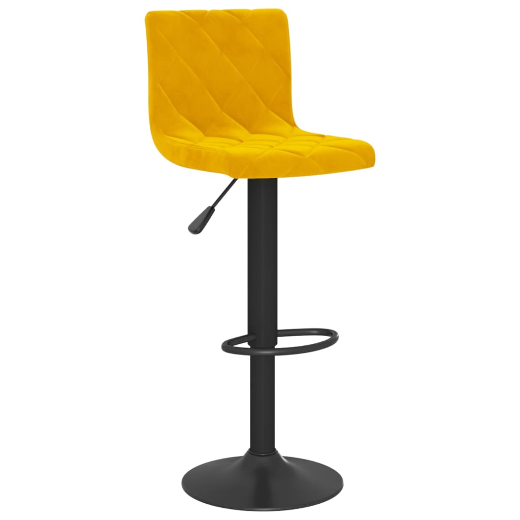vidaXL Barové stoličky 2 ks horčicovo-žlté zamatové
